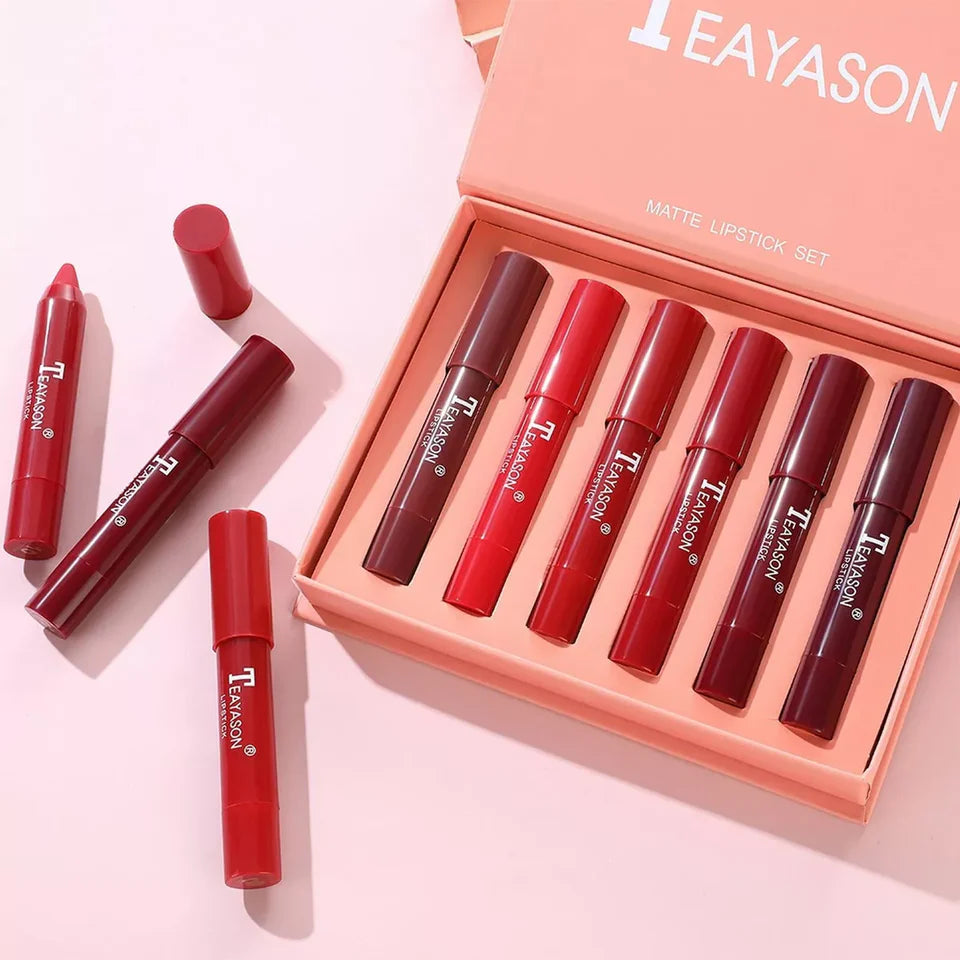 Teayason Lipstick Crysons Waterproof Long Lasting (Pack Of 6)