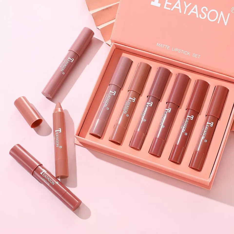 Teayason Lipstick Crysons Waterproof Long Lasting (Pack Of 6)